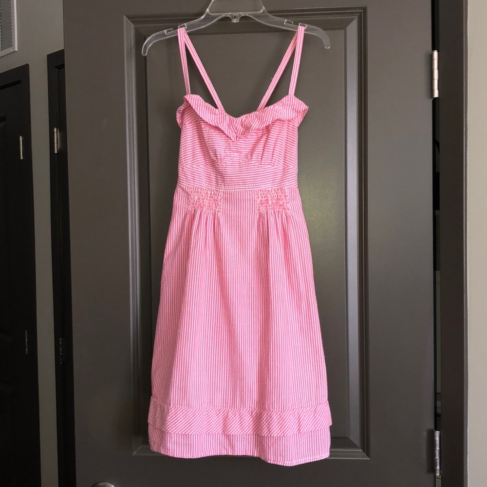 Pink striped summer dress